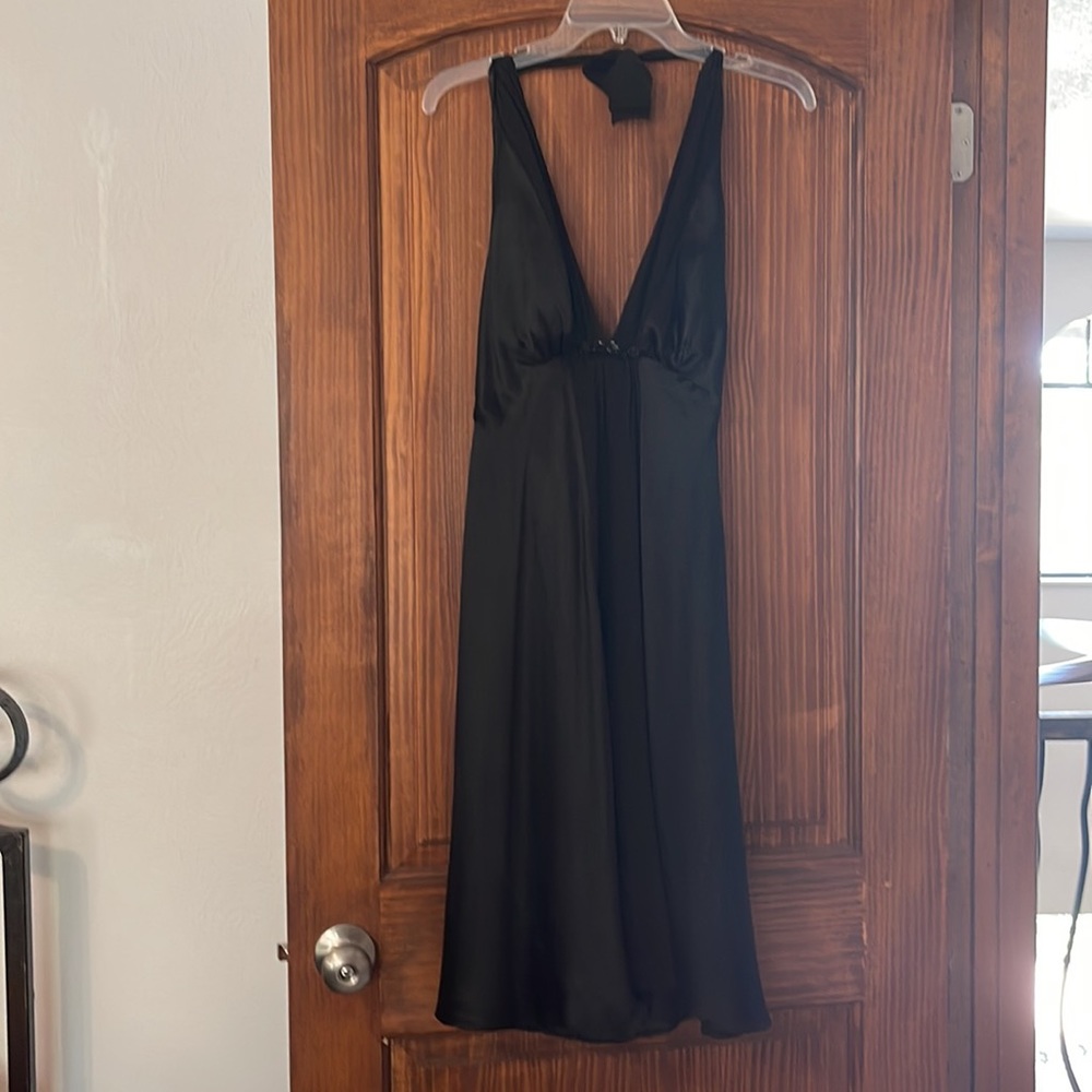 White House Black Market black halter cocktail dress